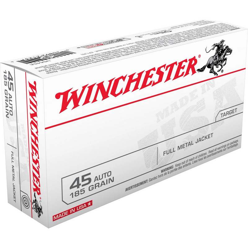 Winchester USA 45 ACP 185 Grain FMJ 50 Rd